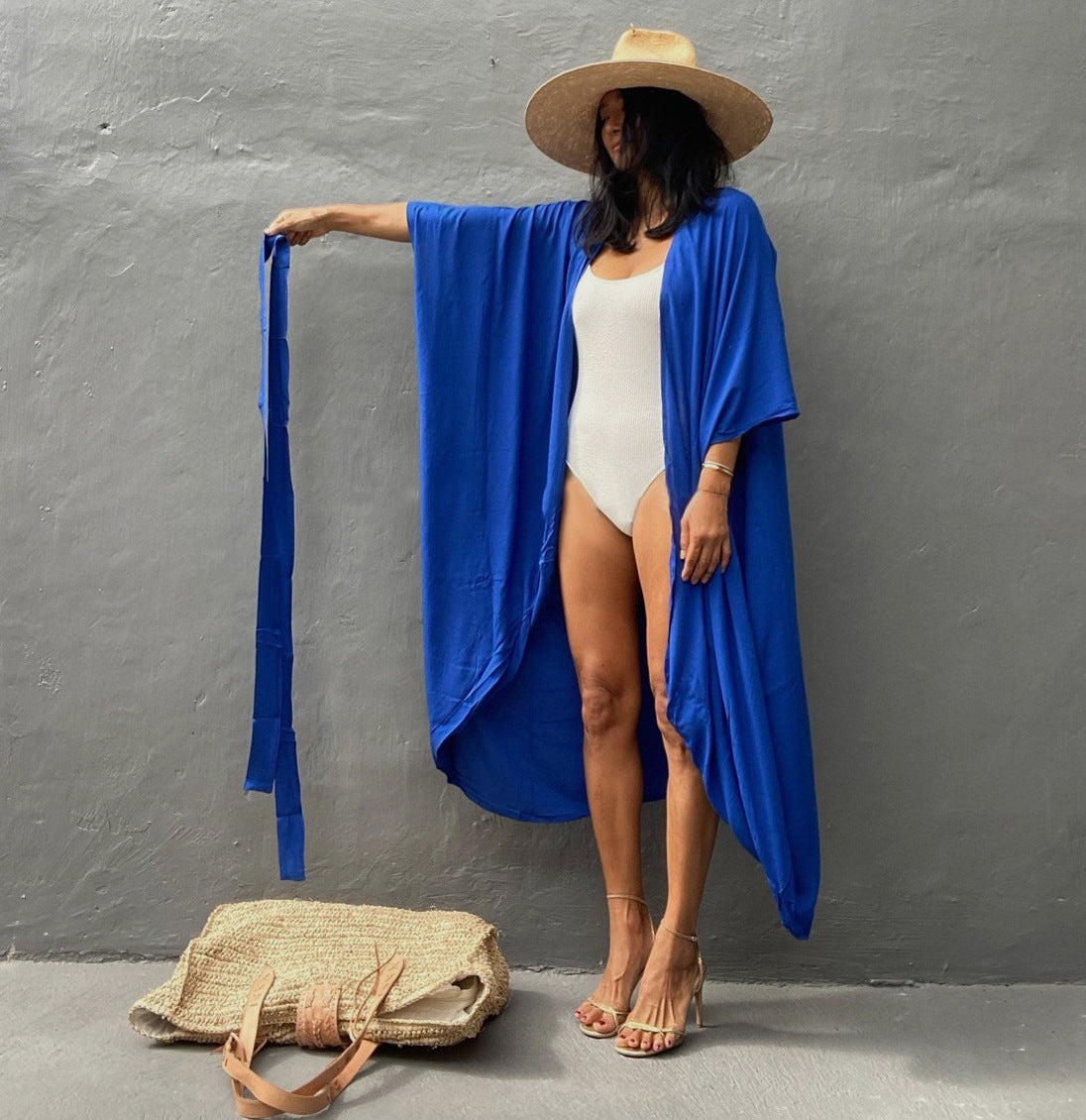 Rayon Solid Color Cardigan Holiday Casual Beach Bikini Cover 5 Colors
