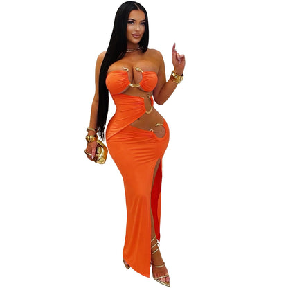 Women Sexy Tube Top Nightclub Party Sheath Dress