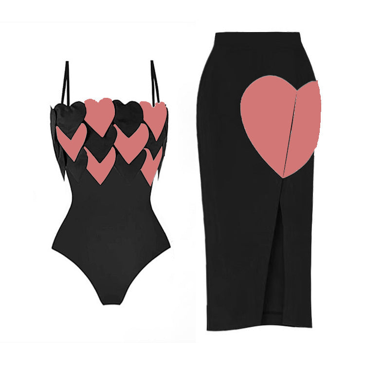One Piece Triangle Swimsuit Sexy Swimsuit Sexy Belt Wrap Skirt