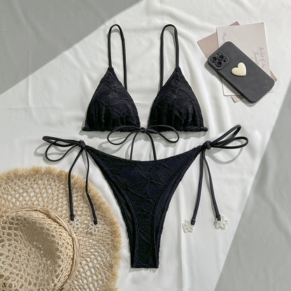 Sexy Halter Lace up Swimsuit Women Two Piece Bikini Bikini Swimsuit