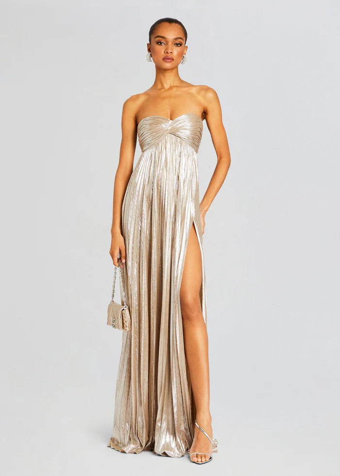 Summer Chest Wrapped Dress Stylish Texture Sexy Slit Women Evening Dresses