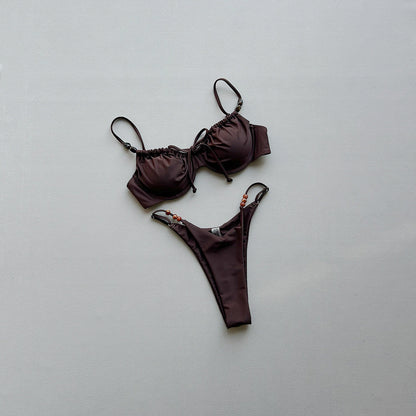 Bikini Sexy Solid Color Bikini Split Women Swimsuit Women