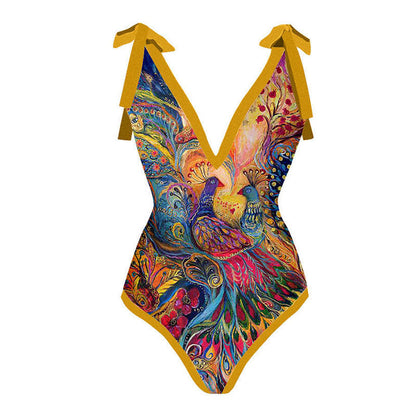 Sexy Siamese Conservative Cover Belly Thin Swimsuit Spring Bathing Suit Women Chiffon Beach Dress