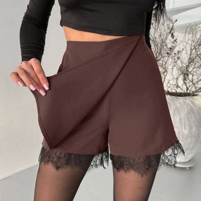 Spring Summer Arrival Design Lace Ruffled Short Work Pant Women Anti Emptied Pantskirt Shorts