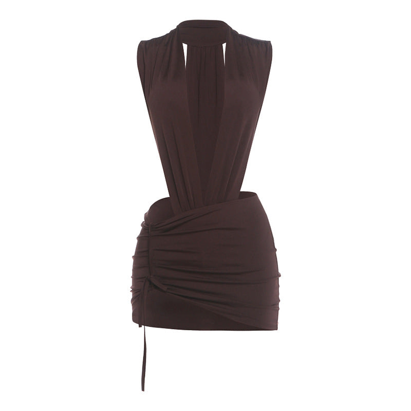 Summer Women Clothing Sexy Deep V Plunge Jumpsuit Sheath Skirt Sets