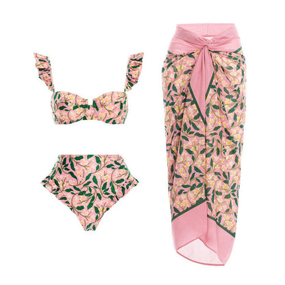 Floral One Piece Swimsuit Women Vacation Beach Dress Swimsuit Supply