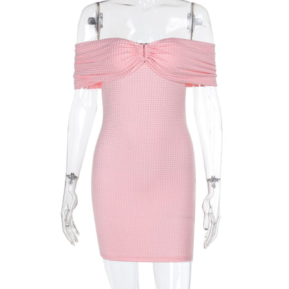 Spring Dress Socialite Elegant Slim Fit off Shoulder Hip Dress Women
