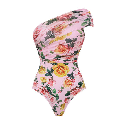 Swimsuit Pink Floral Sweet Seaside Vacation Swimsuit Set Women