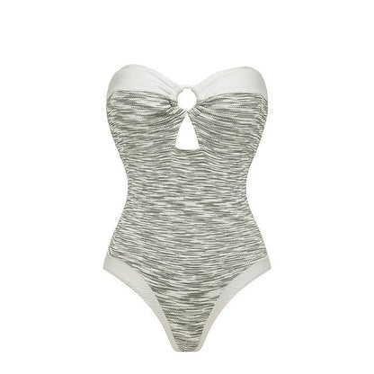 Bikini Pink Sweet Chanel High Waist Split Swimsuit Women