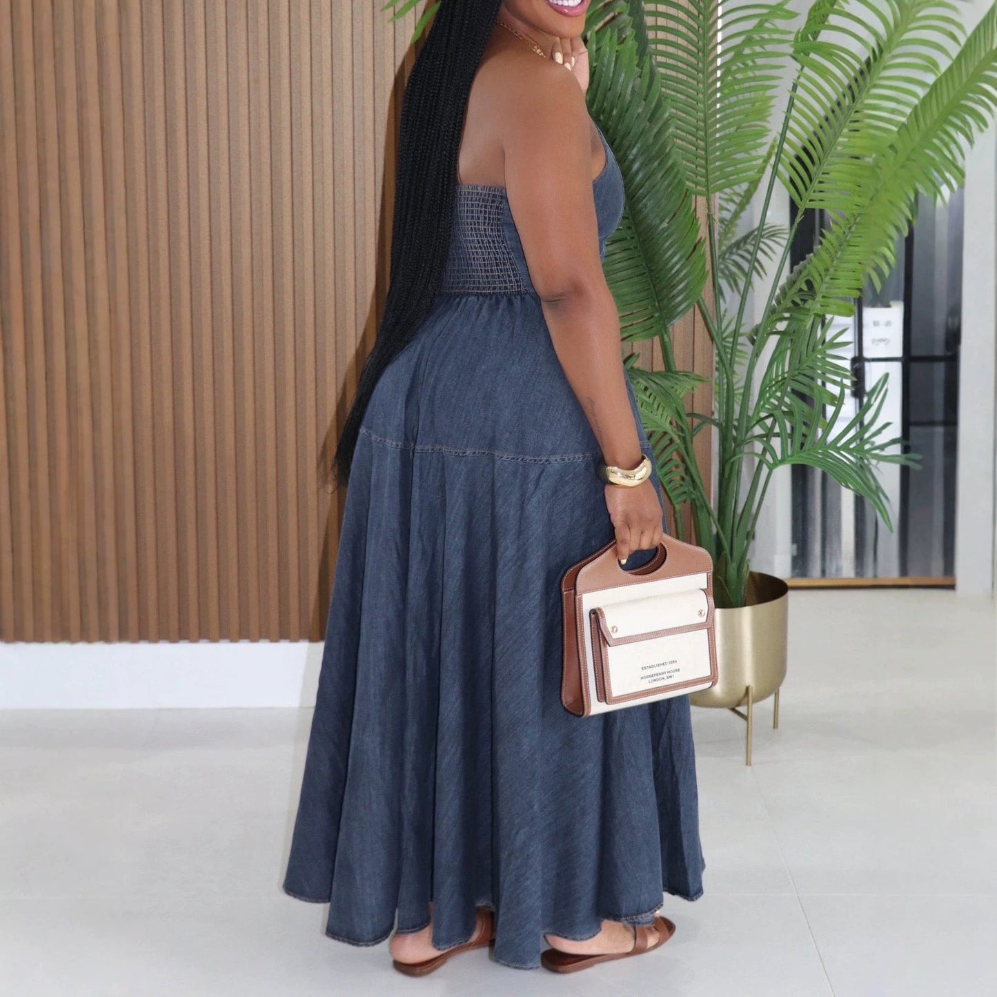 Women Clothing Denim Dress Sleeveless Dress for Women Maxi Dress
