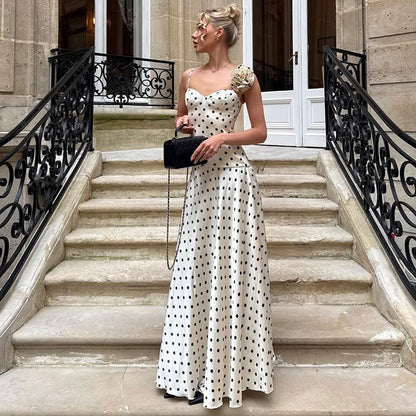 Summer Women Clothing French Sling Waist Slimming Maxi Dress Skirt Two Piece Sets