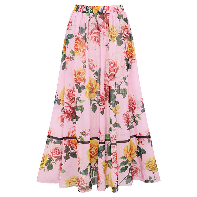 Swimsuit Pink Floral Sweet Seaside Vacation Swimsuit Set Women