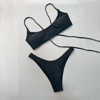 Bikini Sexy Bikini Solid Color Split Women Swimsuit Women