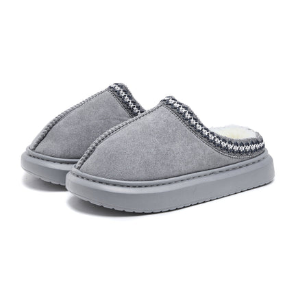 Baotou Fluffy Slippers Autumn Winter Ethnic Cotton Slippers Men Women Couple Warm Rubber Thick-Soled Cotton Slippers