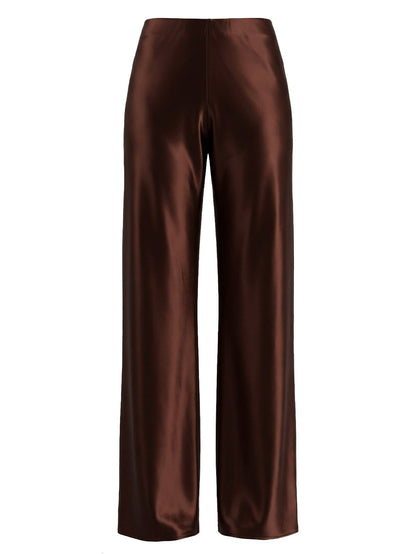 Women Clothing Acetate Satin Pants High End Exquisite High Waist Drooping Straight Wide Leg Pants Women