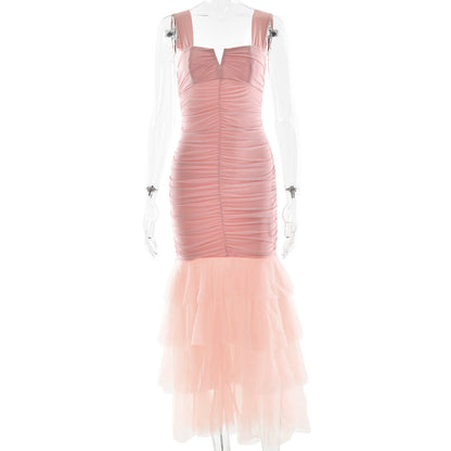 Spring Summer Sexy Patchwork Strap Dress Sexy Skinny Sheath Women Clothing Dress