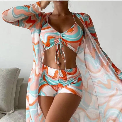 Swimsuit Women Three Piece Split Bikini Sexy High Waist Swimsuit