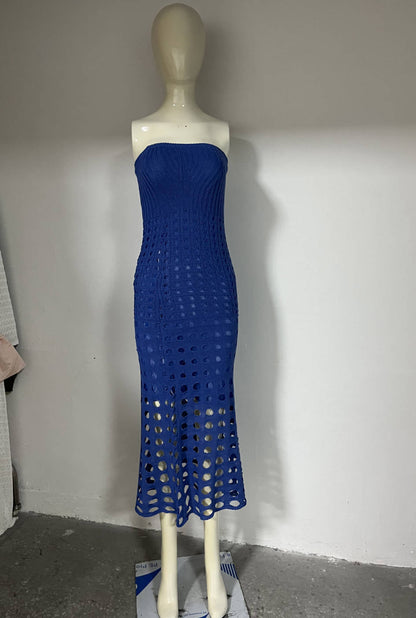 Spring Summer Tube Top One Step Dress Seaside Sexy Tight Dress