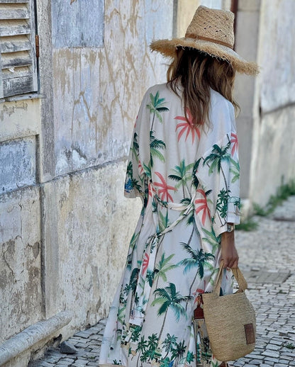 Sun Protective Clothes Shawl Internet Celebrity Same Printed Sleeve Cardigan Long Shawl