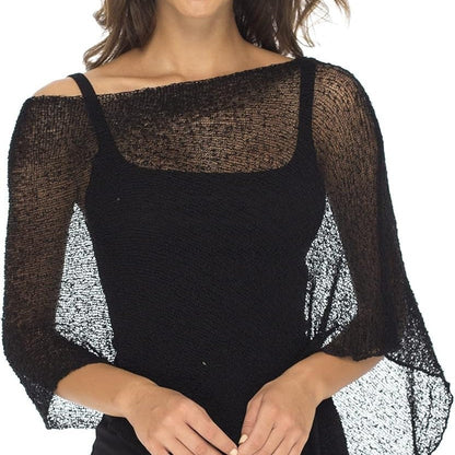 Irregular Asymmetric Hollow Out Cutout out Beach Cover up Vacation Sun Protection Shawl Thin Ice Silk Knitted Top