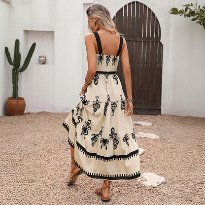 Women Retro Vacation Cami Dress Ethnic Print Dress