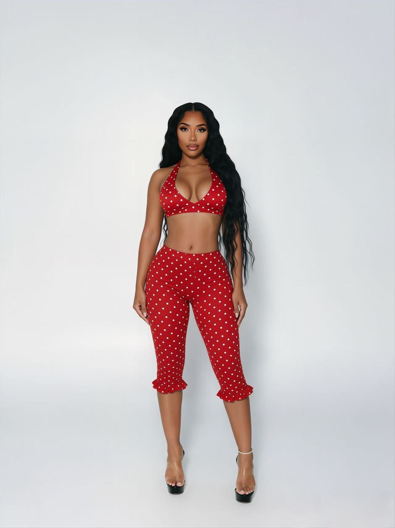 Women Sexy Polka Dot Casual Set