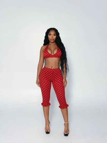 Women Sexy Polka Dot Casual Set