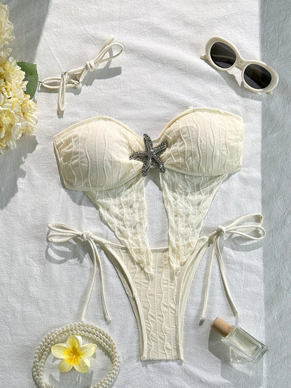 Beach Vacation Swimsuit Women Bikini Sexy Cutout Starfish Decoration Swimsuit Bikini