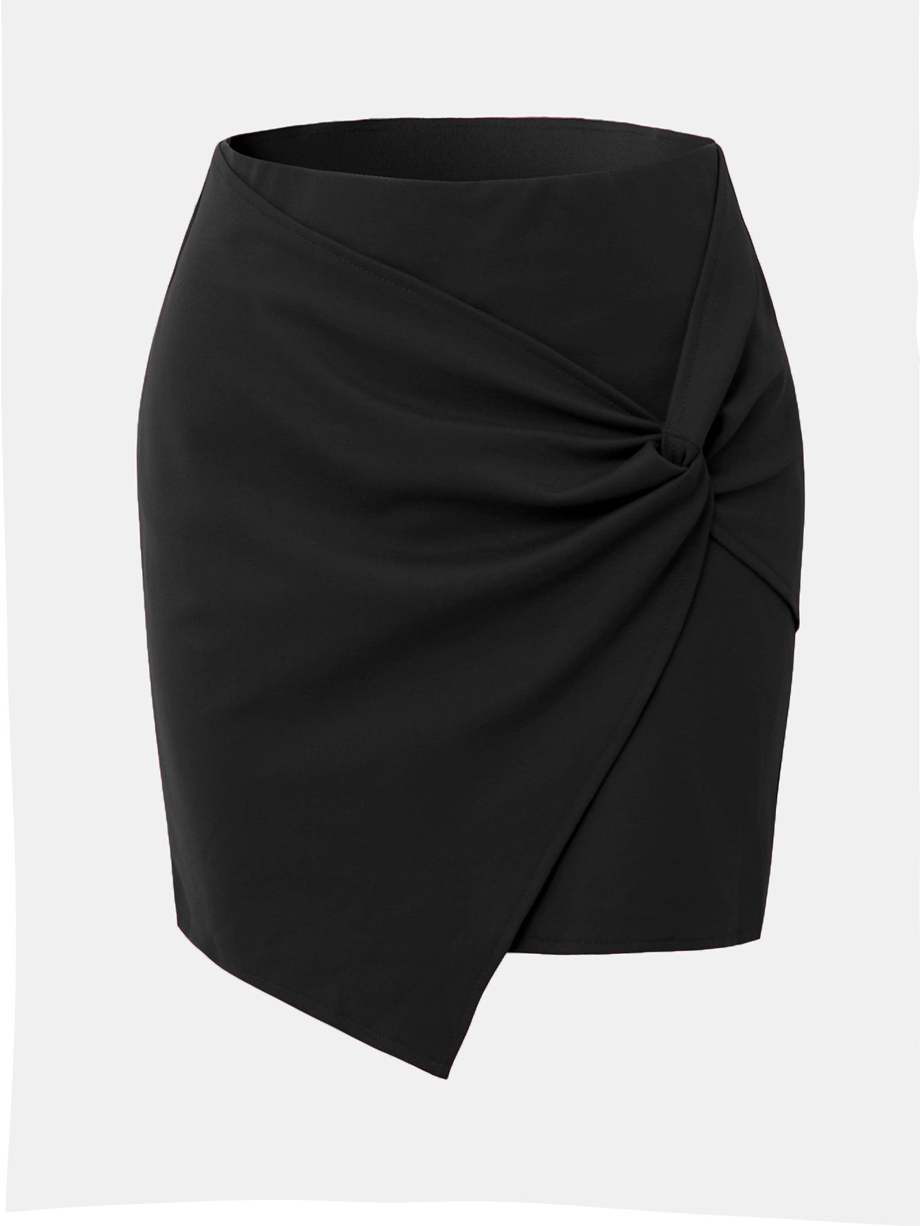 Women Clothing Irregular Asymmetric Heap Pleated Skirt High Waist Elastic Twisted Hip Skirt