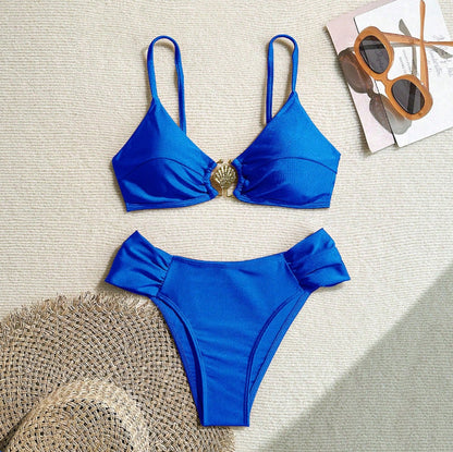 Swimsuit Bikini Sexy Bikini Solid Color Split Swimsuit for Women