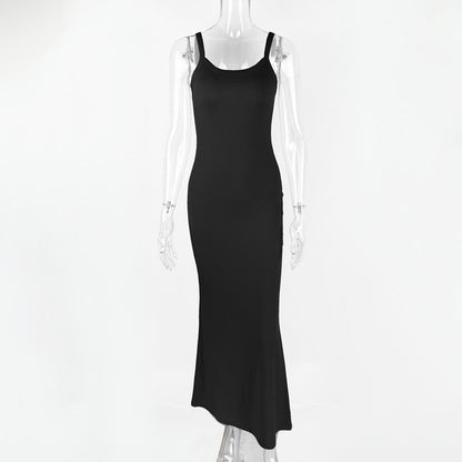 Summer Women Clothing Sexy Slim Fit Drape Sunken Stripe Strap Dress