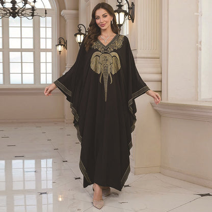 Rayon Embroidered Holiday Loose Maxi Dress Women Beach Jacket Seaside Maxi Dress Beach Cover Up