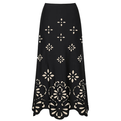 Swimsuit black laser Hollow Out Cutout high end swimsuit set women maxi dress one size fits all