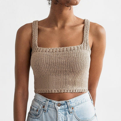 Women Clothing Casual Woolen Camisole Spring Summer