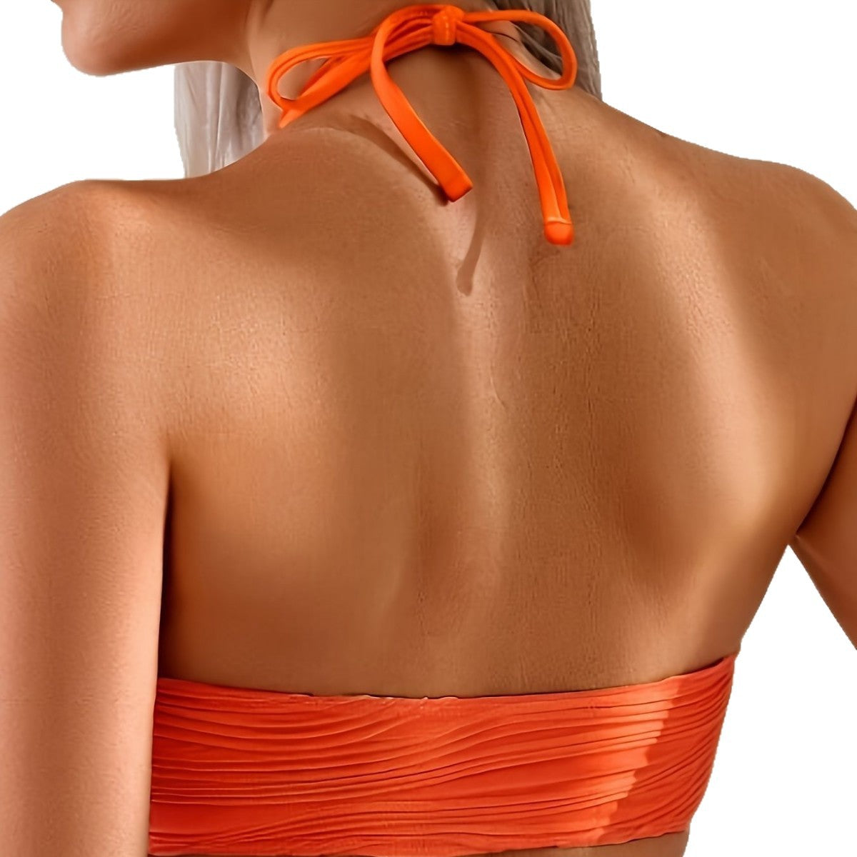 Solid Color Halter Buckle Sexy Backless High Waist Split Swimsuit Women Wading Sports Women Clothing