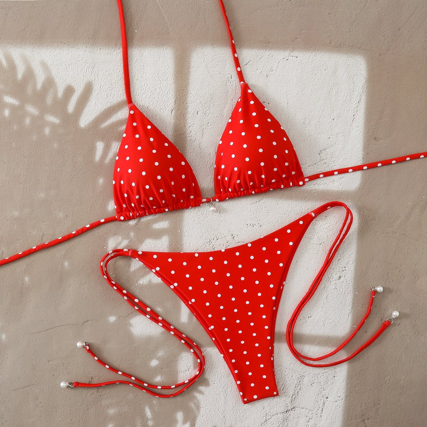 Swimwear Women Split Tight Dot Sexy Bikini Triangle Printed Swimsuit