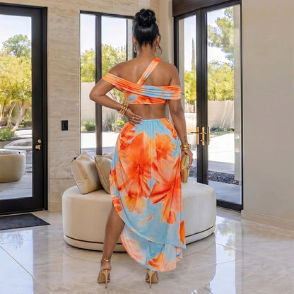 Women Clothing Early Summer Sexy Exquisite Beach Print Dress