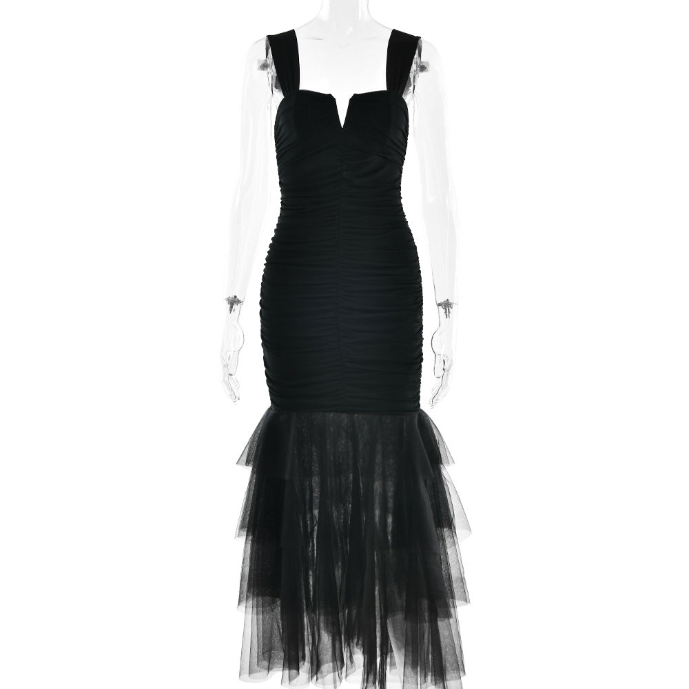 Spring Summer Sexy Patchwork Strap Dress Sexy Skinny Sheath Women Clothing Dress