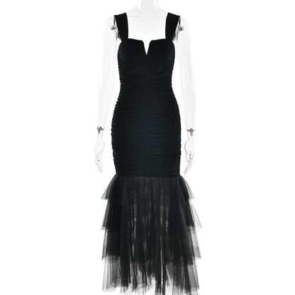 Spring Summer Sexy Patchwork Strap Dress Sexy Skinny Sheath Women Clothing Dress
