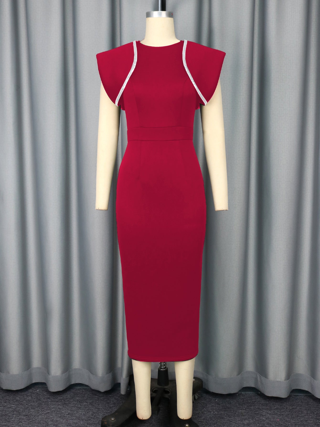 Crew Neck Dress Cocktail High Waist Slim Fit Slit Elegant Evening Dress Party Dress