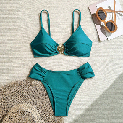 Swimsuit Bikini Sexy Bikini Solid Color Split Swimsuit for Women