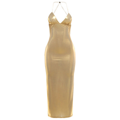 Autumn Winter Women Clothing Trend Sexy Halter V neck Slim Butterfly Dress for Women