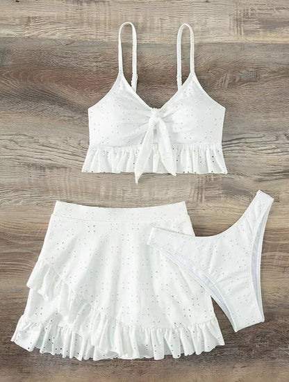Summer Beach Skirt Bikini Three Piece Set Swimsuit Conservative Swimsuit Women