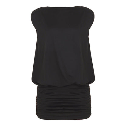 Women Clothing Sexy Elegant Cross Strap Backless Dress Slim Ruffle Hip Dress