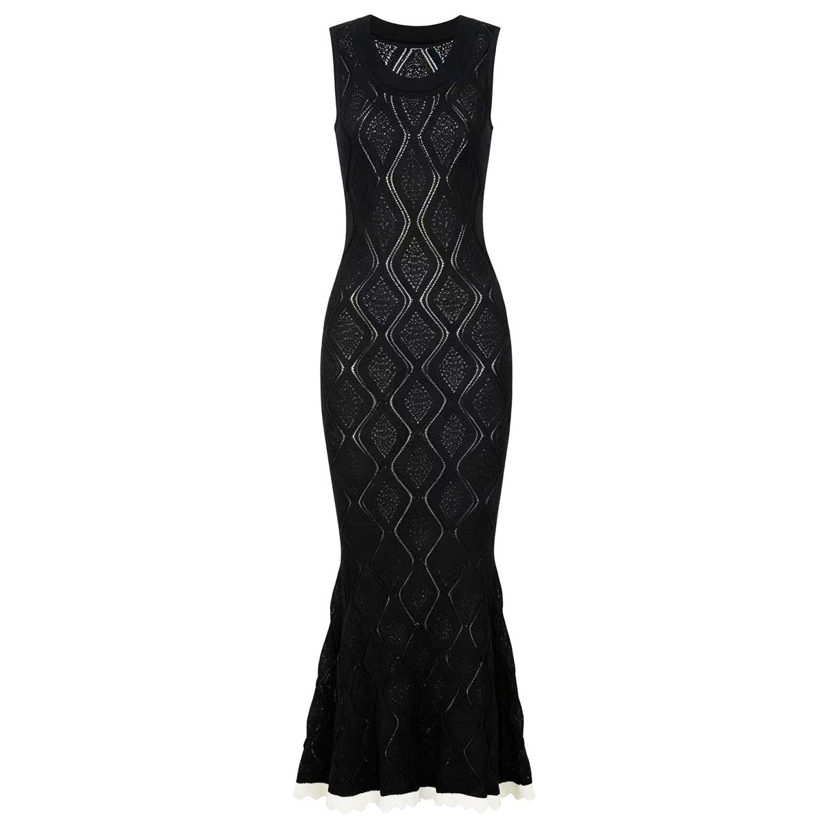 Summer Ladies Internet Popular Slim Fitting Slimming Sleeveless Hollow Out Cutout out Maxi Dress Women