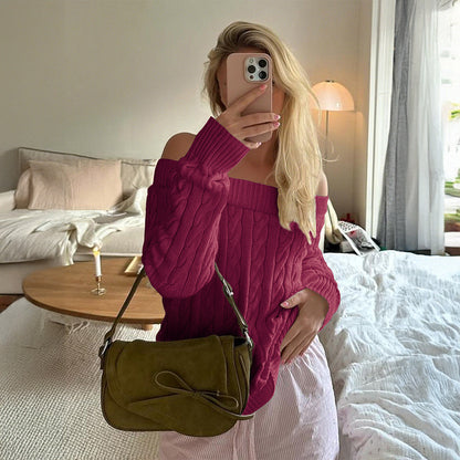 Women Clothing Autumn Winter Casual Office Solid Color Long Sleeve Vest Sweater Wool