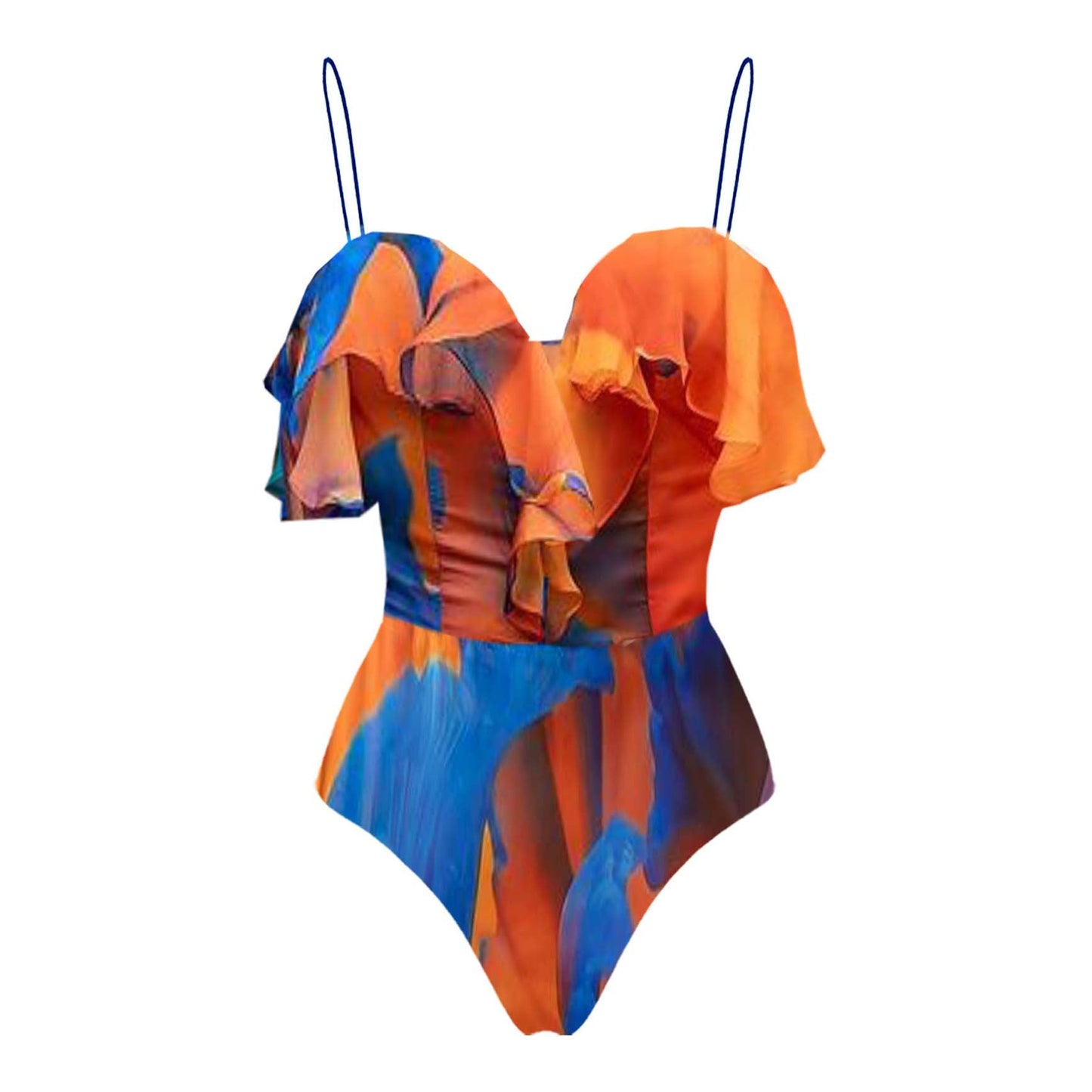 Swimsuit Ruffled One Piece Swimsuit Beach Vacation Women Average Size Order