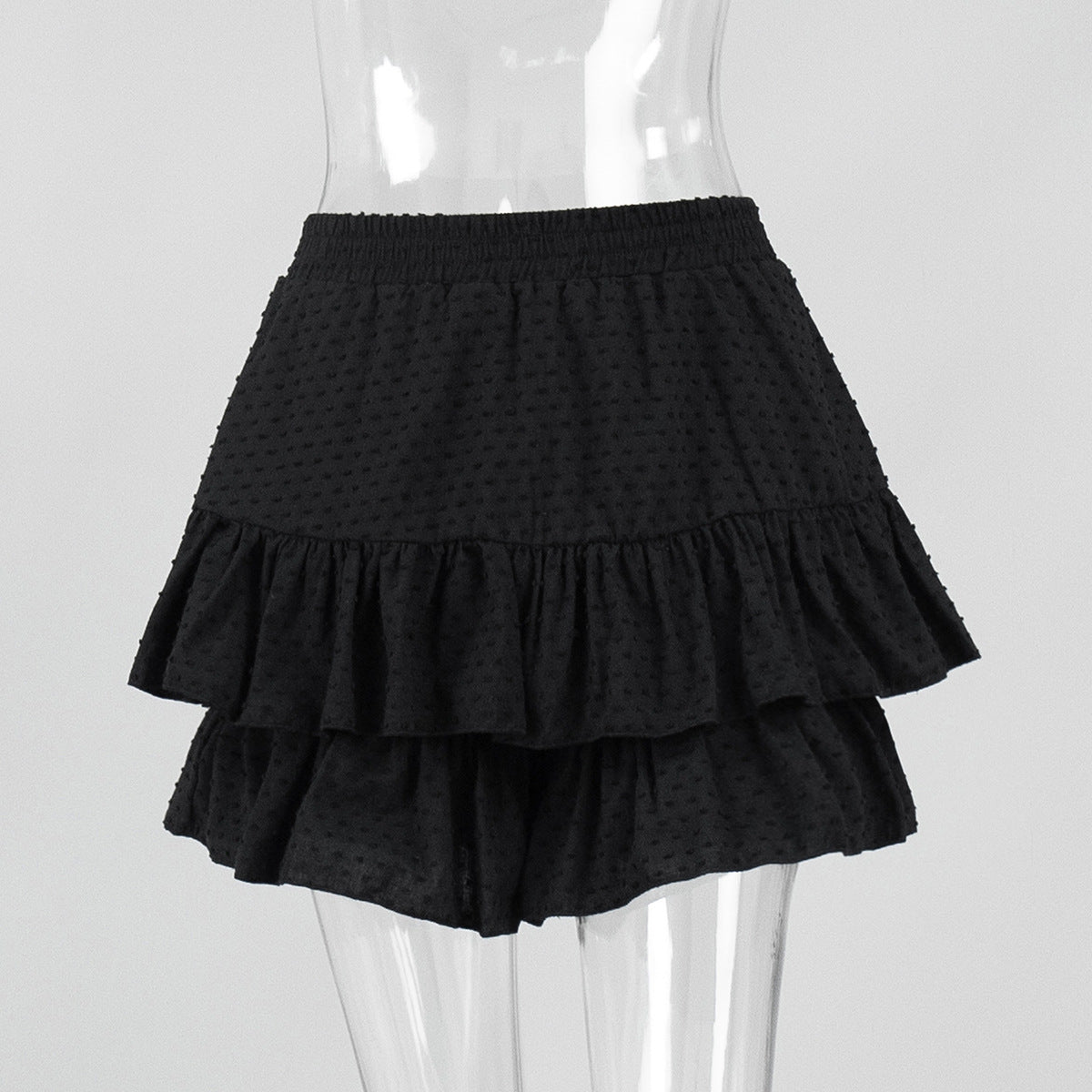 Ruffled Shorts Summer Polka Dot Solid Color High Waist Pure Cotton Shorts Pantskirt