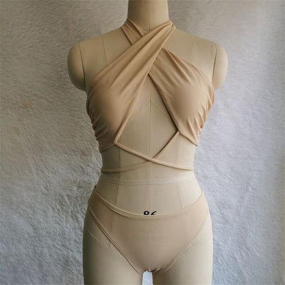 New Three Piece Swimsuit Women Dress Printed Bikini Sexy Split Swimsuit