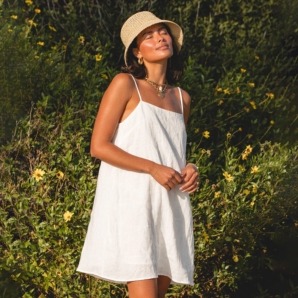 Strap Dress Summer Office Casual Lazy Strap Short Dress